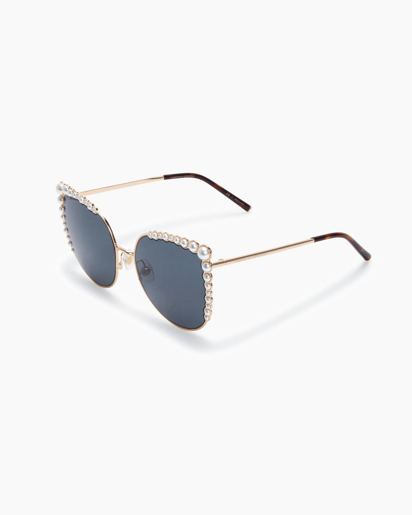 Pearl-Frame Oversized Round Sunglasses