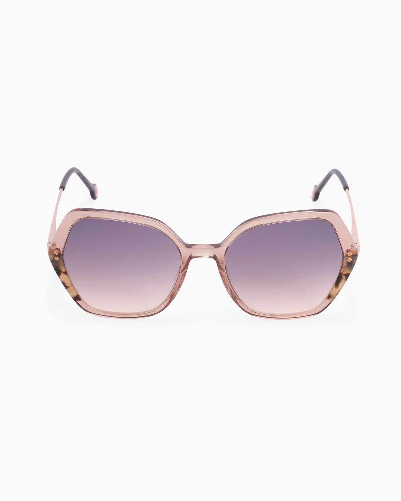 Hexagonal Sunglasses With Contrast Detail