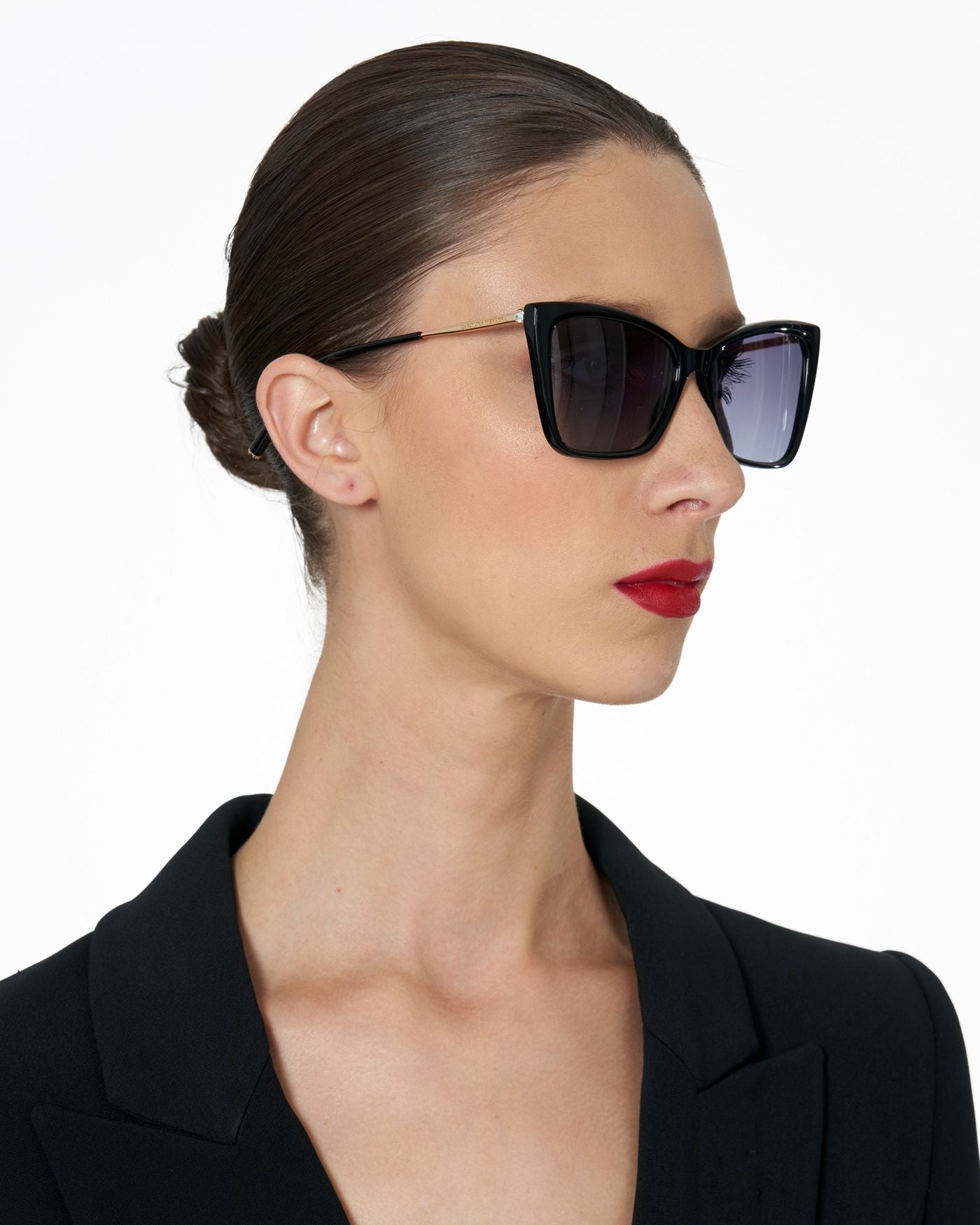 Cat Eye Sunglasses With Crystal Detail