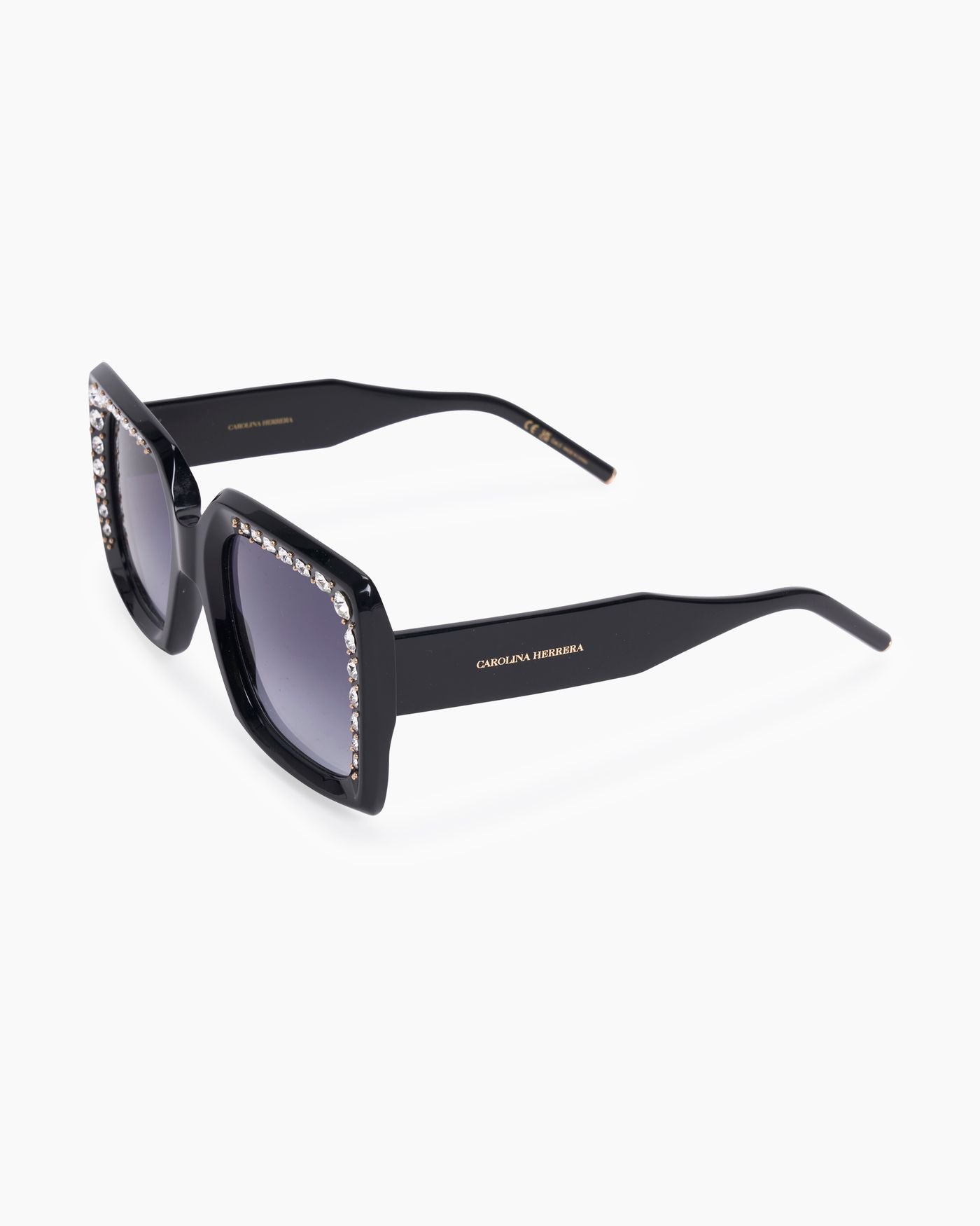 Crystal & Stud Embellished Oversized Square Sunglasses