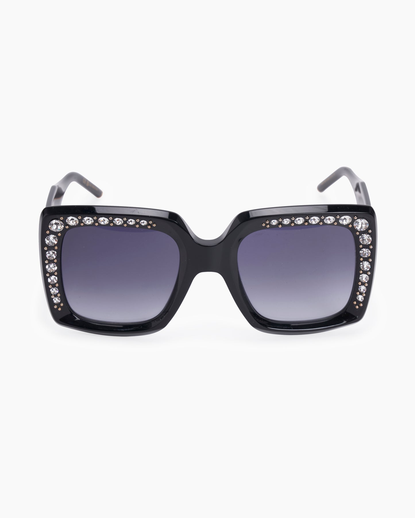 Crystal & Stud Embellished Oversized Square Sunglasses