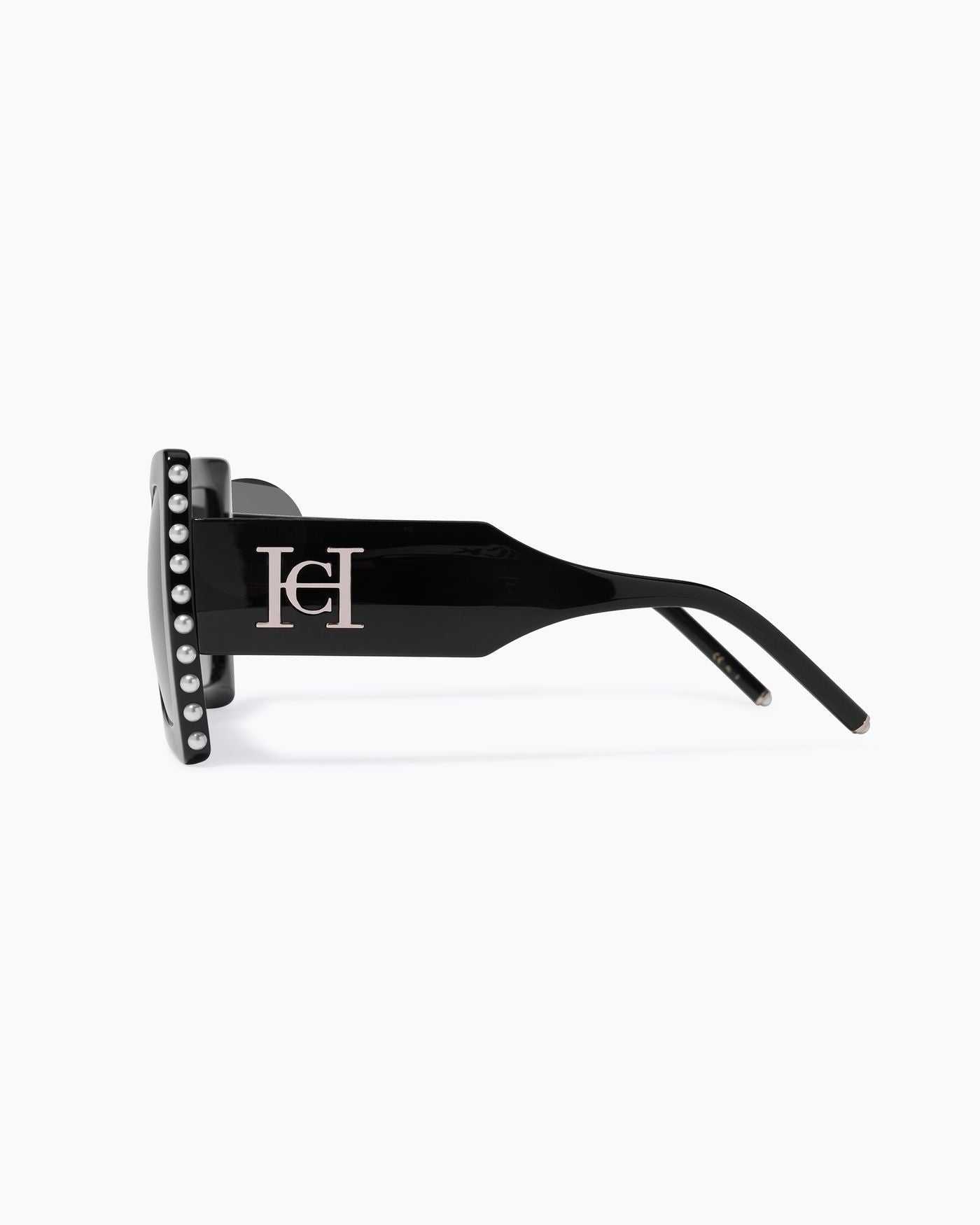 Oversized Square Sunglasses With Pearl Detail