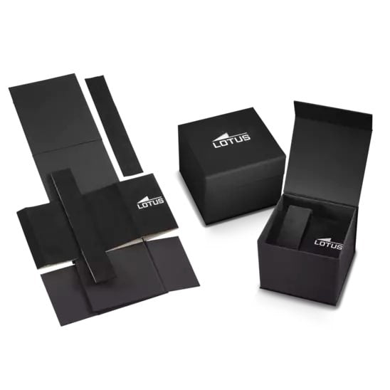 LOTUS MEN'S BLACK CHRONO LEATHER WATCH BRACELET 18691/3