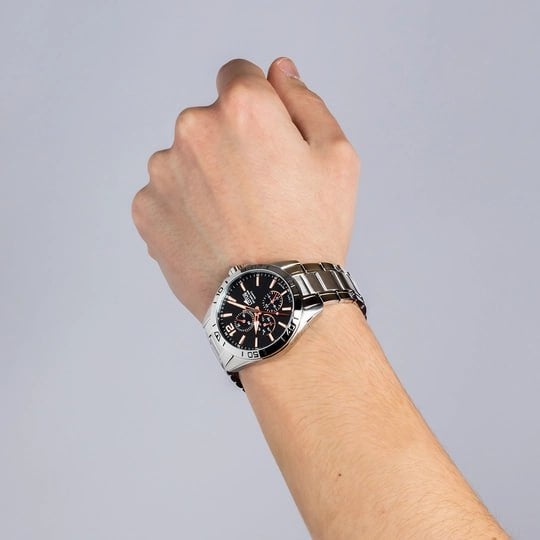 LOTUS MEN'S BLACK STAINLESS STEEL WATCH BRACELET 18812/6