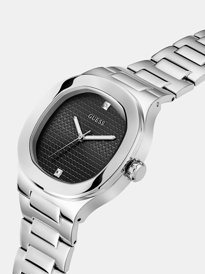 Stainless steel analogue watch