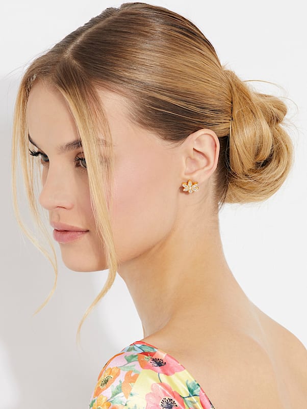 White lotus earrings