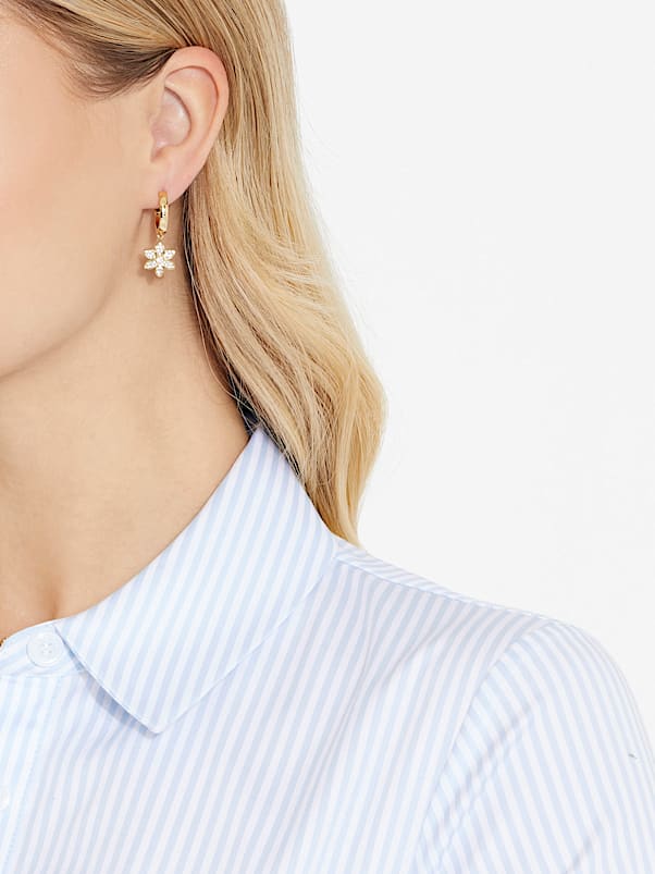 White lotus earrings