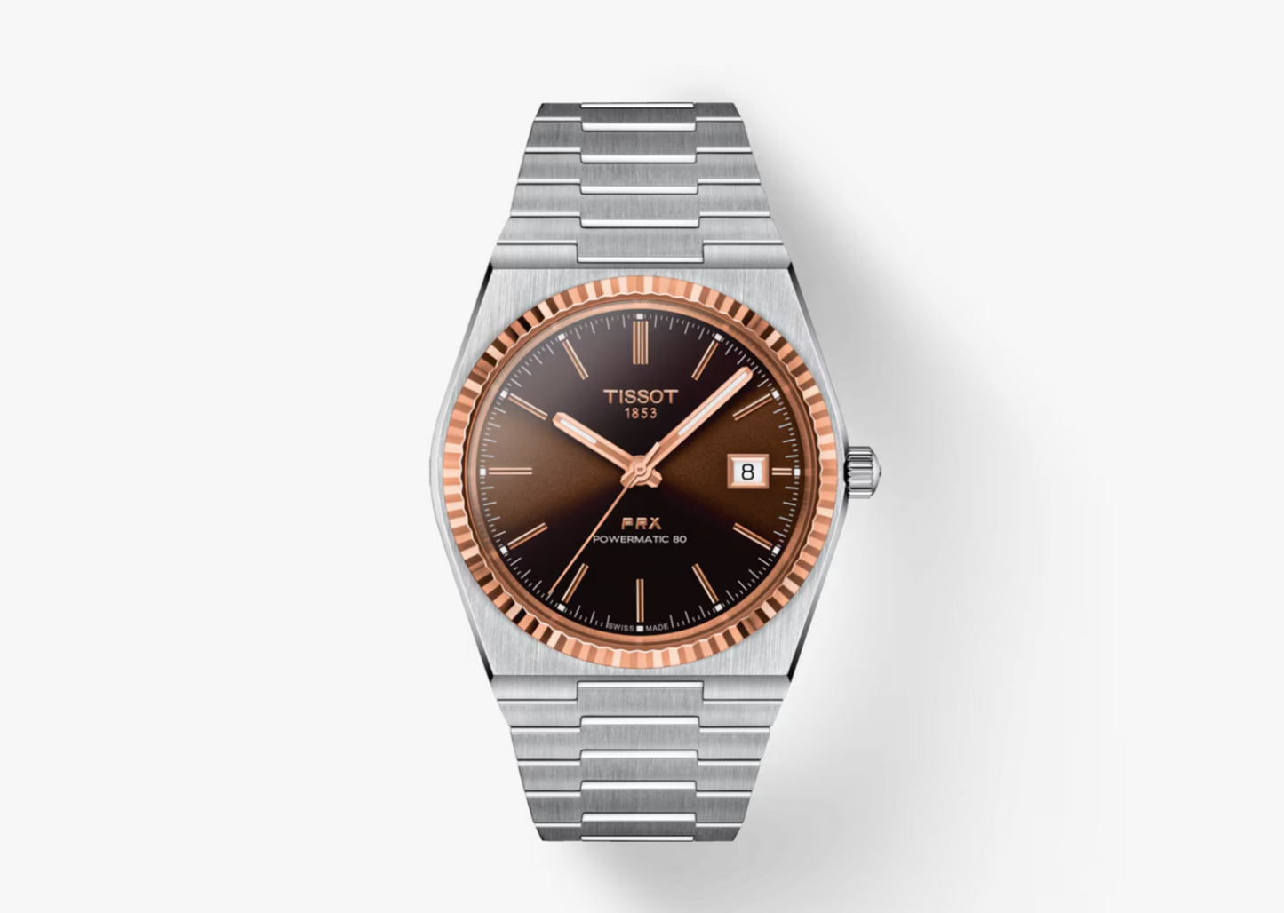 TISSOT PRX POWERMATIC 80 STEEL & 18K GOLD BEZEL