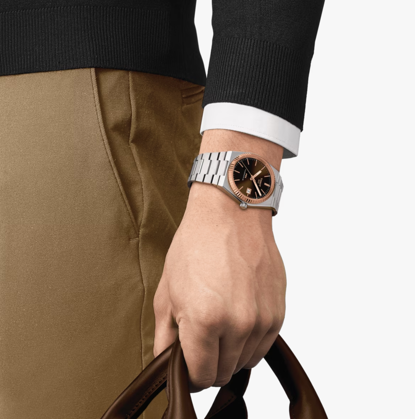 TISSOT PRX POWERMATIC 80 STEEL & 18K GOLD BEZEL