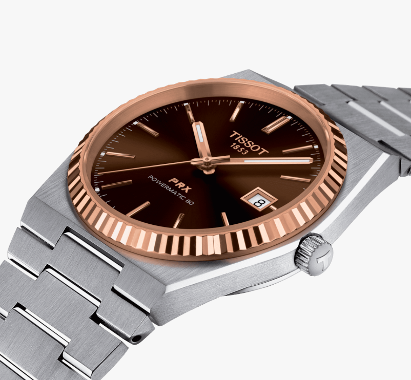 TISSOT PRX POWERMATIC 80 STEEL & 18K GOLD BEZEL
