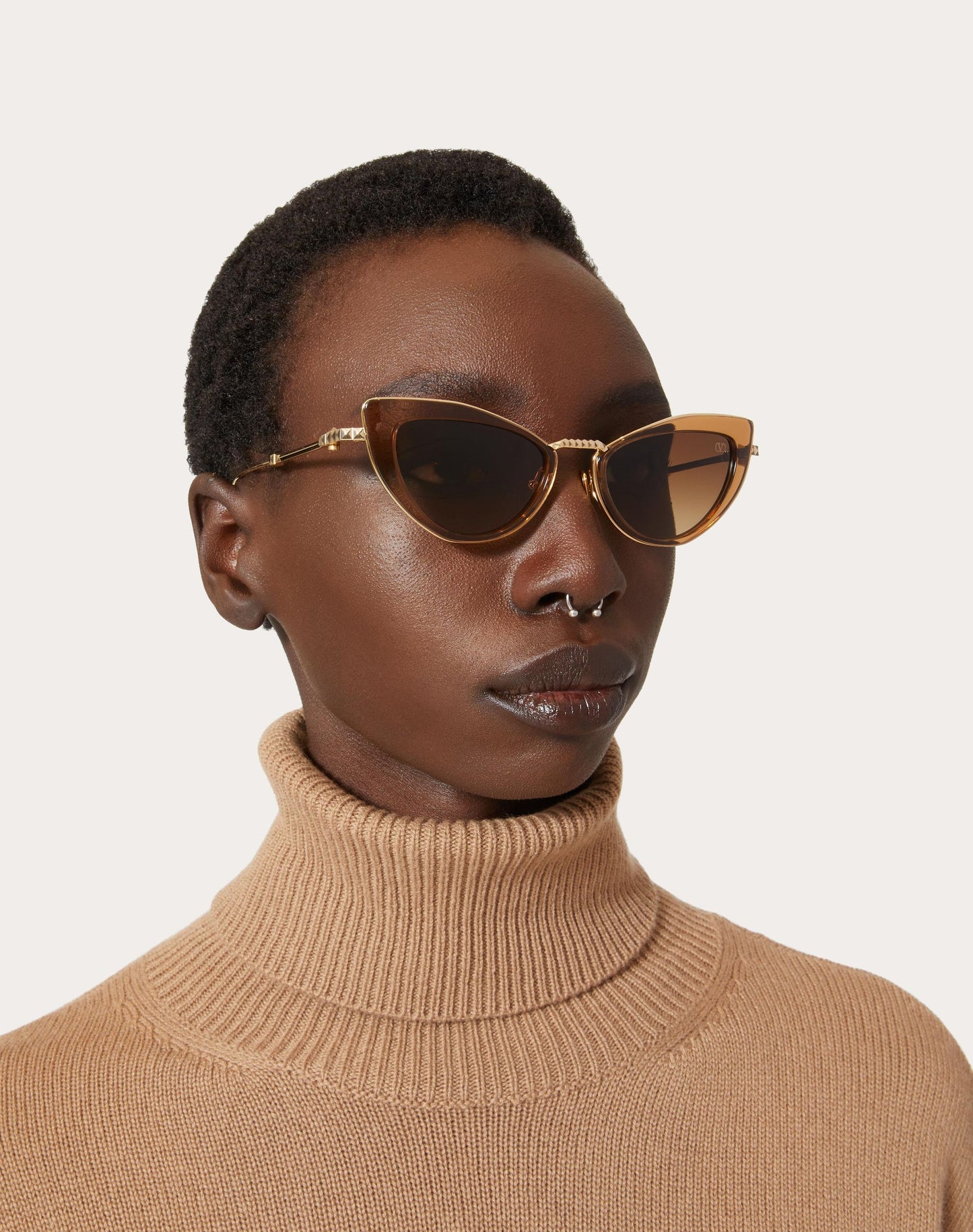 VIII - CAT-EYE TITANIUM AND ACETATE STUD FRAME