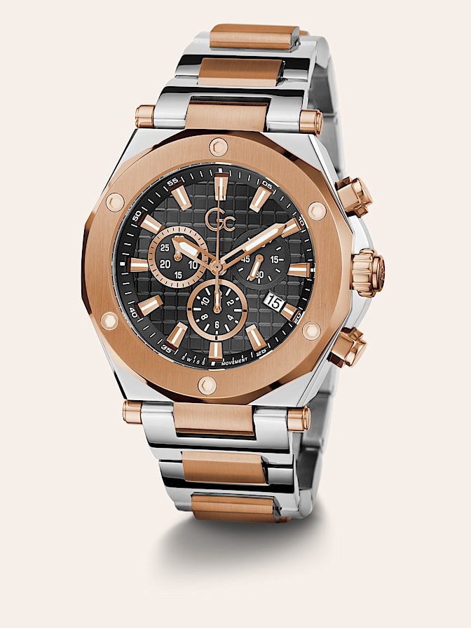 Gc steel chronograph watch