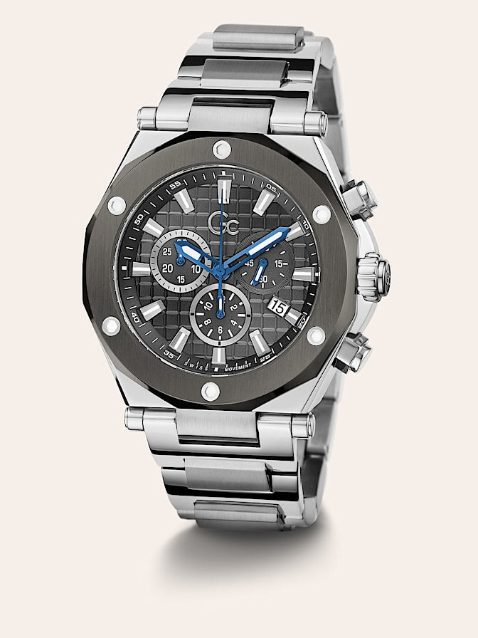 Gc steel chronograph watch