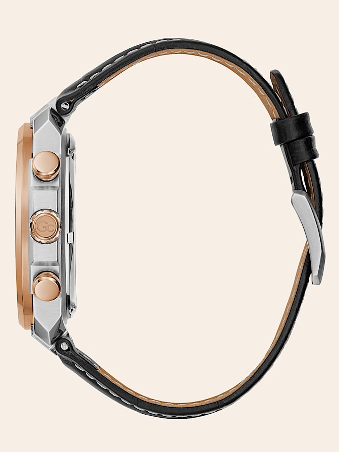 Gc leather chronograph watch