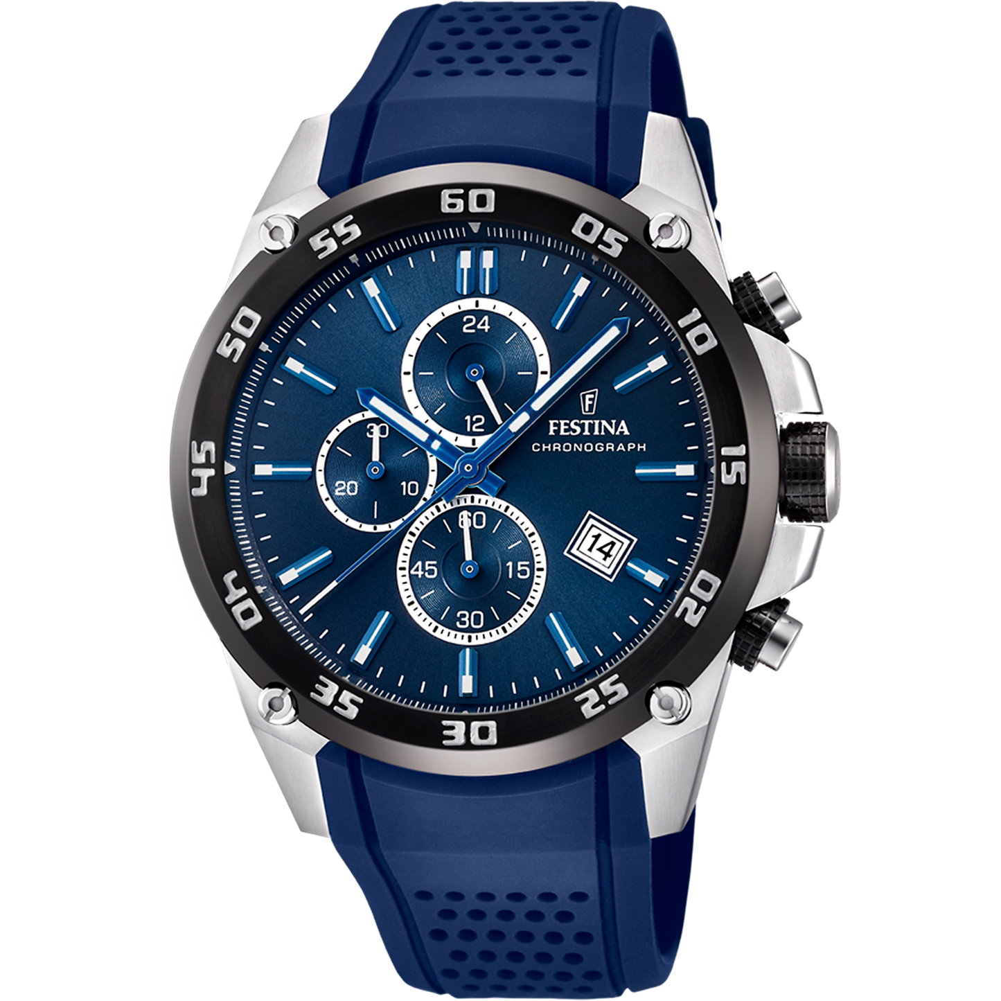 FESTINA THE ORIGINALS WATCH F20330/2 BLUE RUBBER STRAP, MEN'S