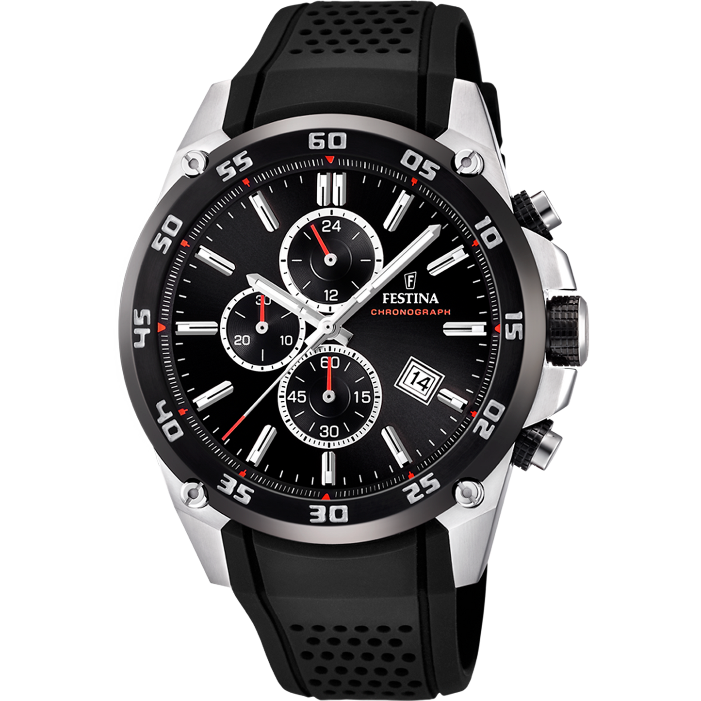 FESTINA THE ORIGINALS WATCH F20330/5 BLACK RUBBER STRAP, MEN