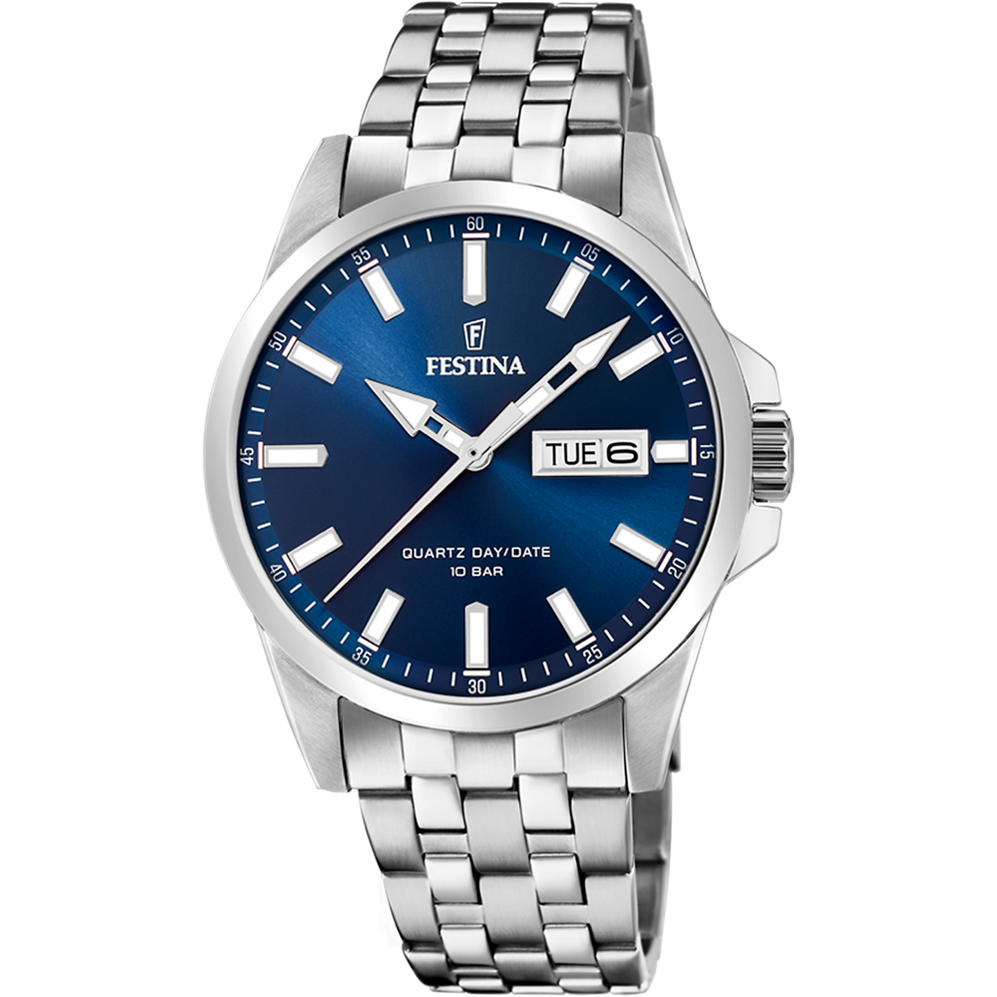 FESTINA CLASSICS WATCH F20357/3 BLUE STEEL STRAP, MEN