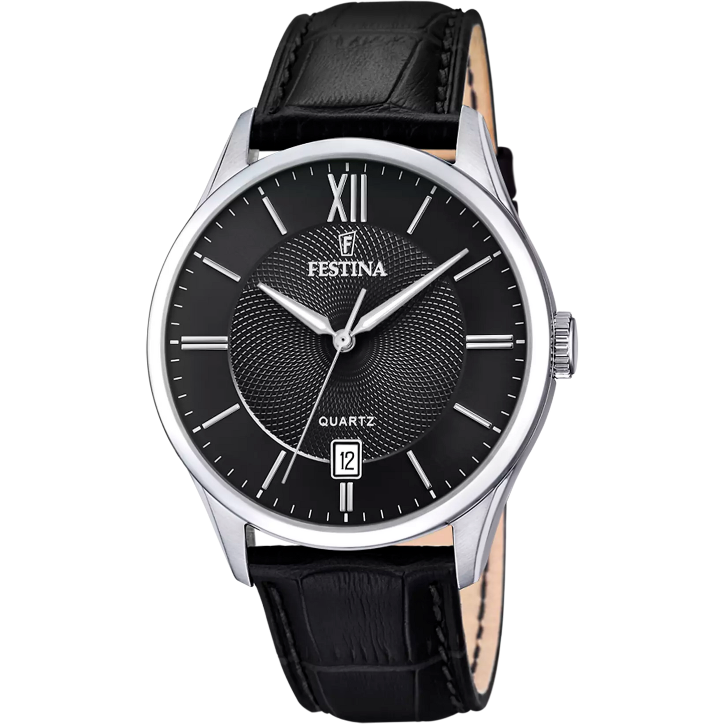 FESTINA CLASSICS WATCH F20426/3 BLACK LEATHER STRAP, MEN