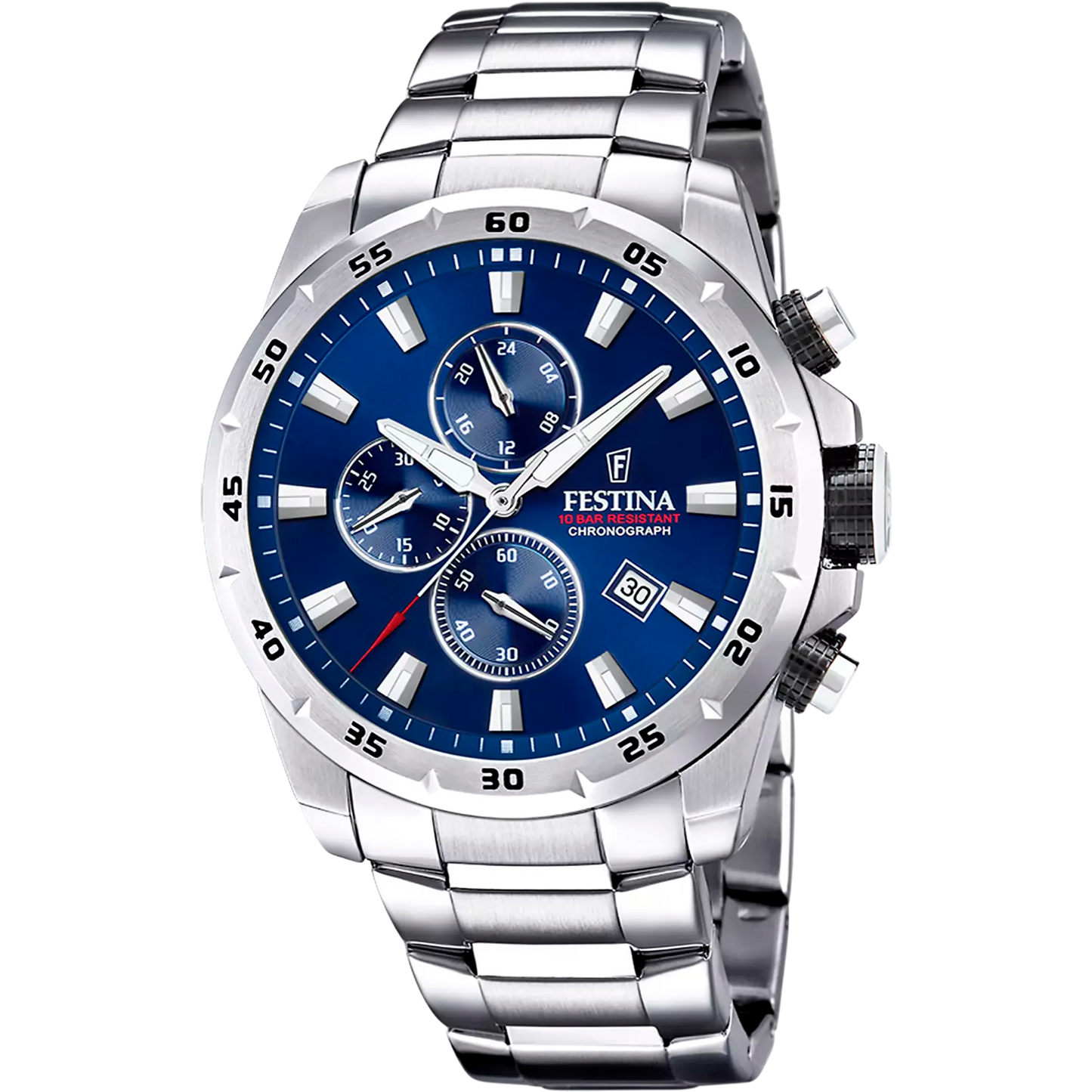 FESTINA TIMELESS CHRONOGRAPH WATCH F20463/2 BLUE STEEL STRAP, MEN