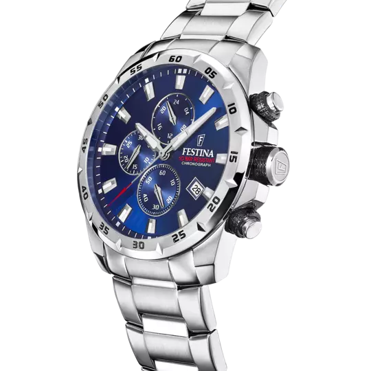 FESTINA TIMELESS CHRONOGRAPH WATCH F20463/2 BLUE STEEL STRAP, MEN