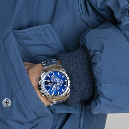 FESTINA TIMELESS CHRONOGRAPH WATCH F20463/2 BLUE STEEL STRAP, MEN