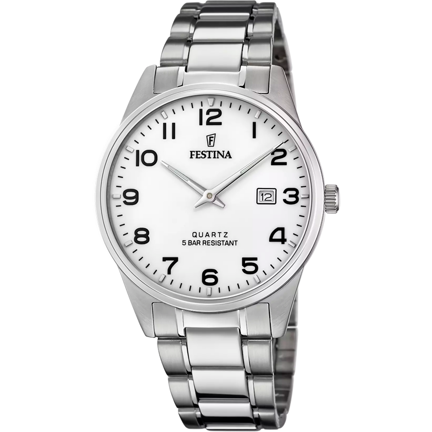 FESTINA CLASSICS WATCH F20552/2 WHITE STEEL STRAP, MEN