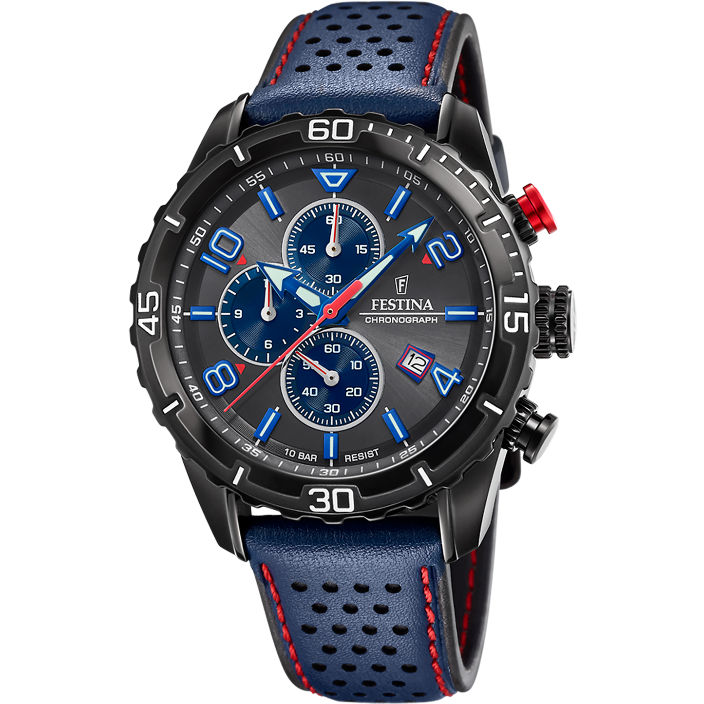 FESTINA TIMELESS CHRONOGRAPH WATCH F20519/3 GRAY LEATHER STRAP, MEN