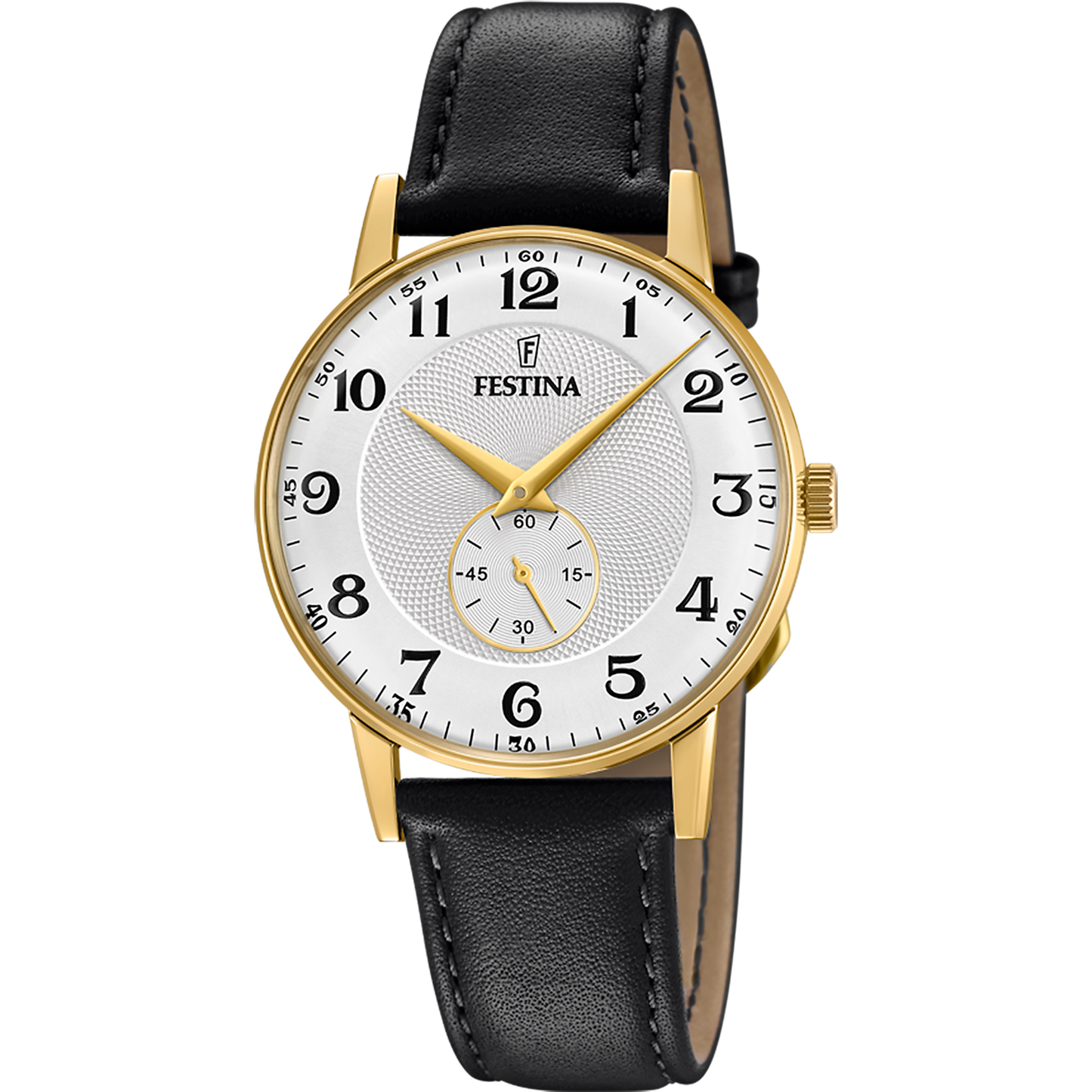 FESTINA WATCH F20567/1 SILVER LEATHER STRAP, MEN'S