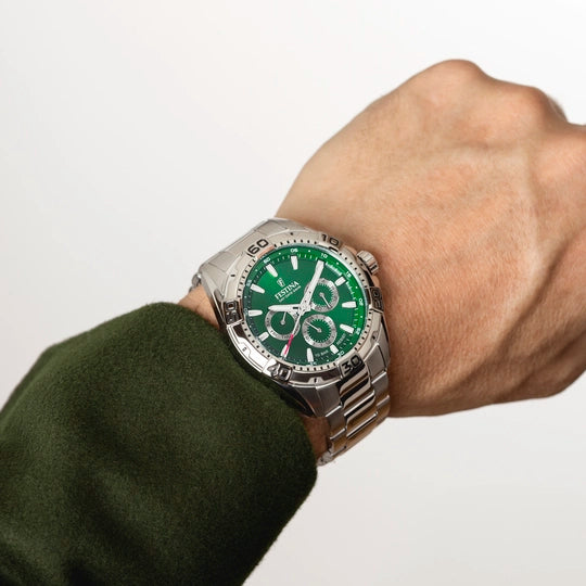 FESTINA MEN'S GREEN STAINLESS STEEL WATCH BRACELET F20623/3