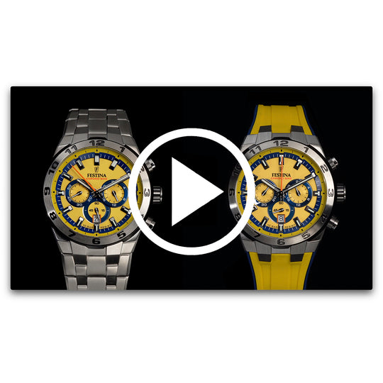 MEN'S FESTINA CHRONO BIKE WATCH BLACK WITH STEEL STRAP F20670/6