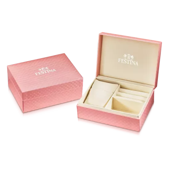 FESTINA BOYFRIEND COLLECTION WATCH F20412/2 PINK LEATHER STRAP, WOMEN'S.