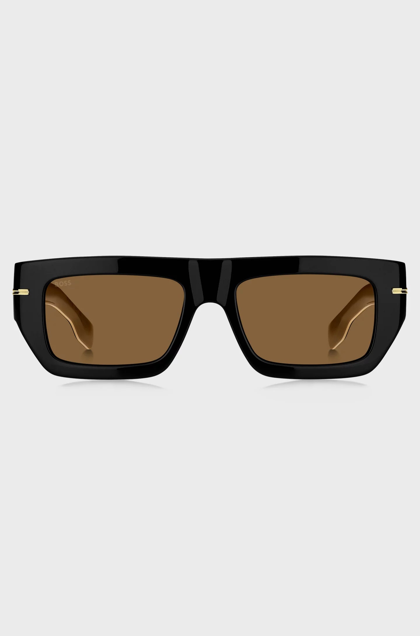 BLACK-ACETATE SUNGLASSES WITH SIGNATURE GOLD-TONE DETAIL