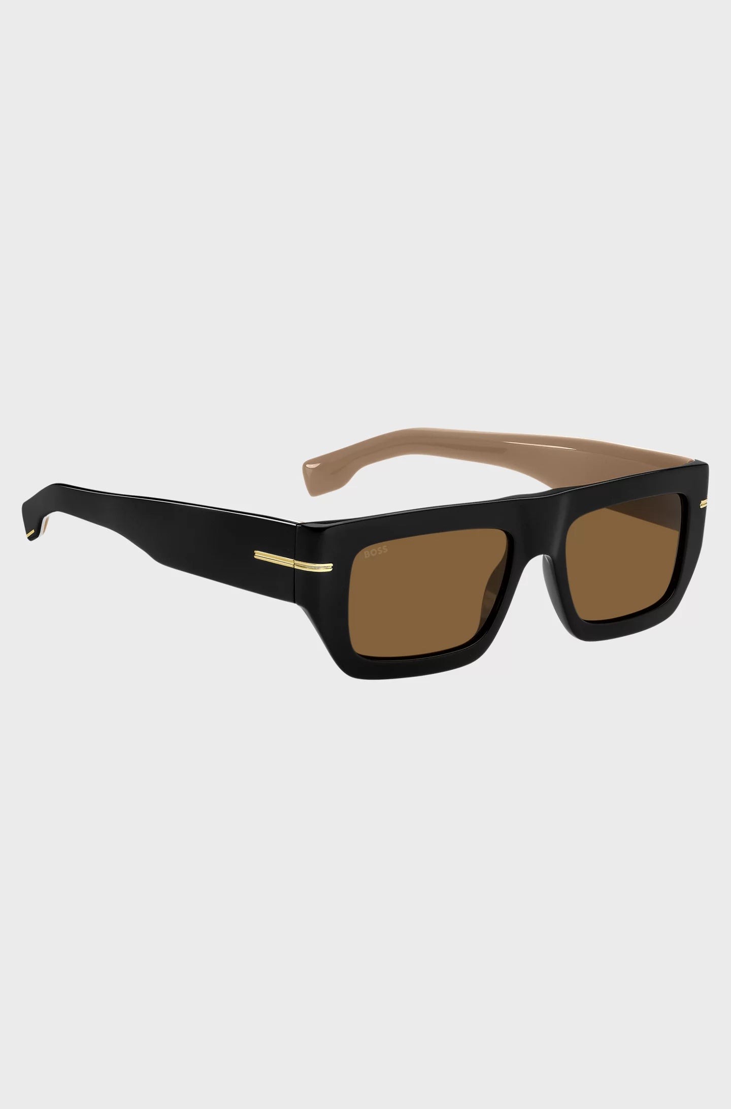 BLACK-ACETATE SUNGLASSES WITH SIGNATURE GOLD-TONE DETAIL