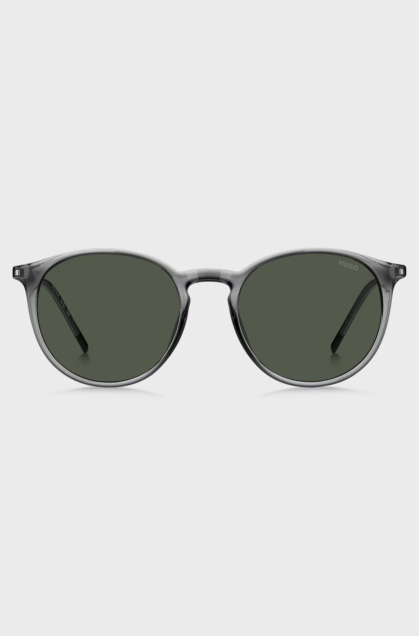 GREY SUNGLASSES WITH ROUNDED METAL TEMPLES