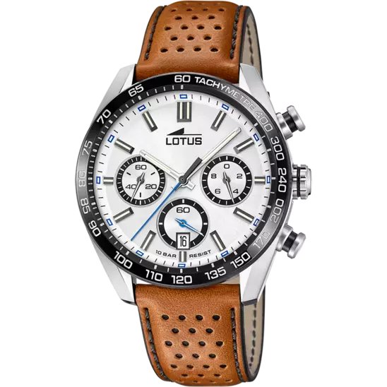 LOTUS MEN'S GREY SILVER LEATHER WATCH BRACELET 18915/1