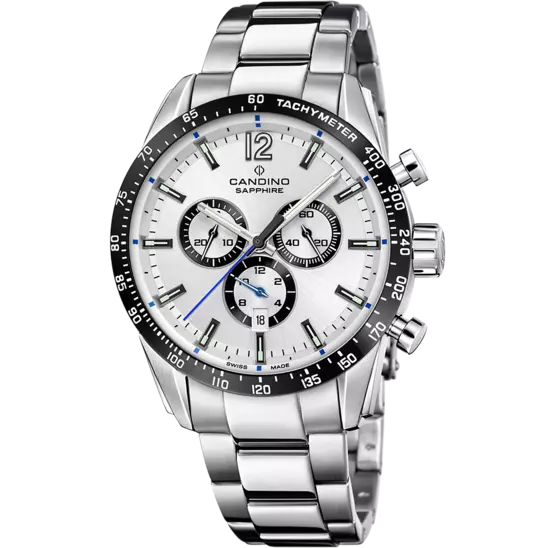 Swiss Men's CANDINO watch, white. Collection GENTS SPORT. C4757/1