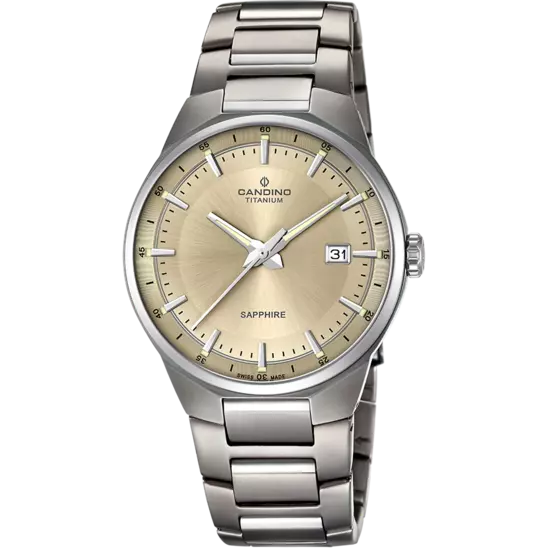 Swiss Men's CANDINO watch, beige. Collection TITANIUM. C4605/2