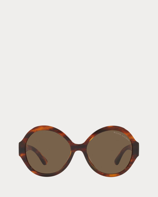 RL Farrah Round Sunglasses (Shiny Striped Havana)