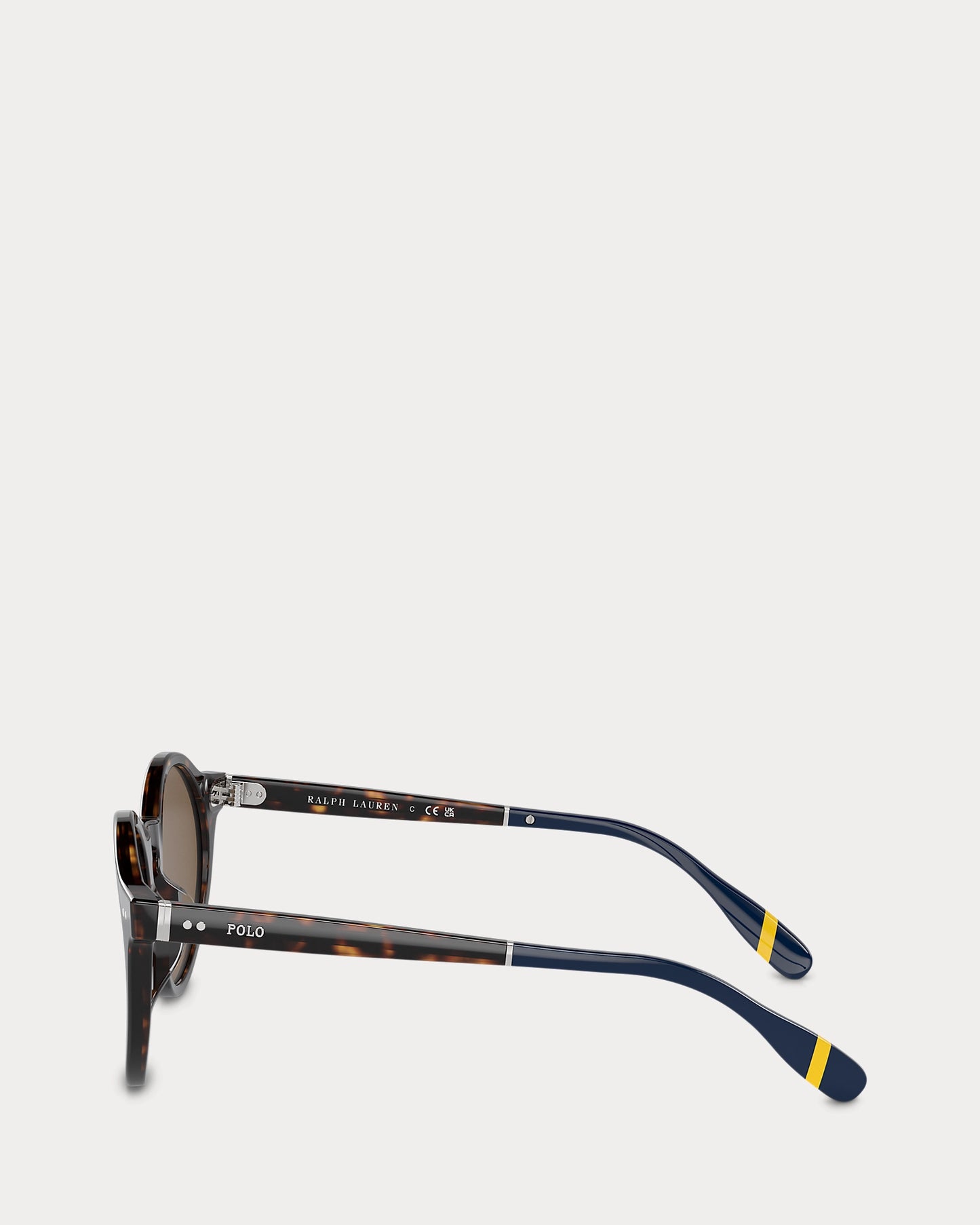 Heritage Rowing Stripe Round Sunglasses (Shiny Dark Havana)