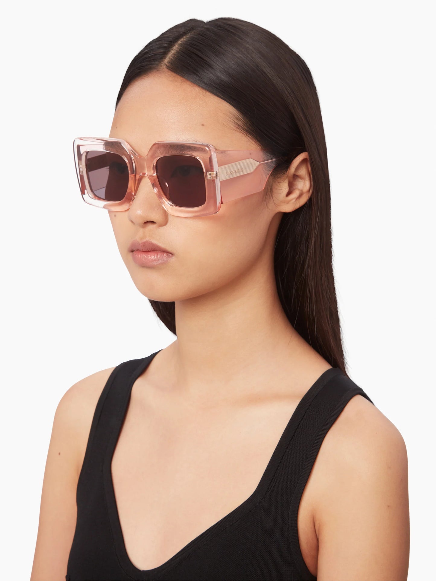 PRECIOUS SQUARE SHINY TRANSPARENT SUNGLASSES