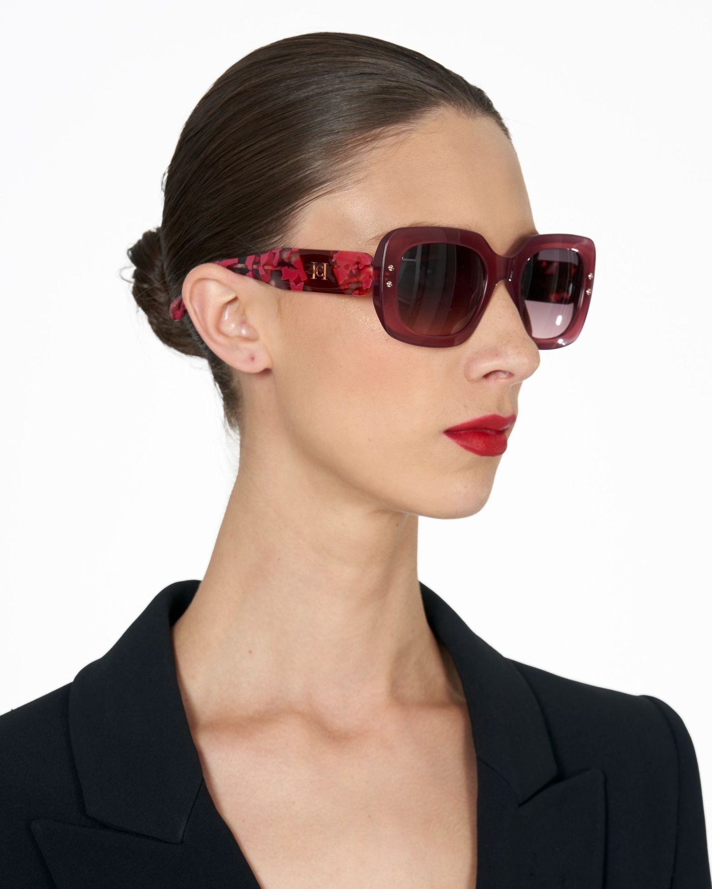 Oversized Square Sunglasses With Diagonal Insert