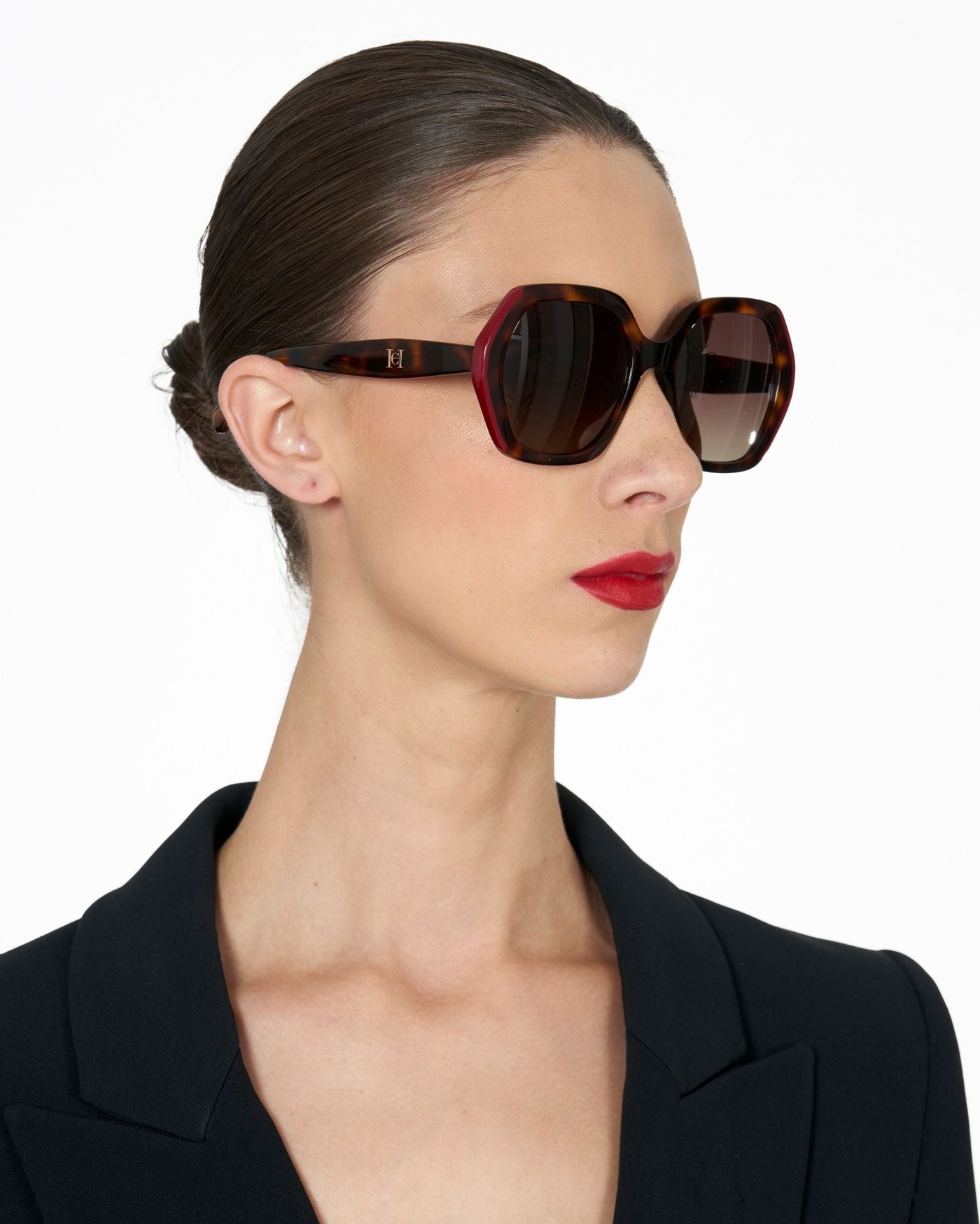 Hexagonal Sunglasses With Contrast Edge