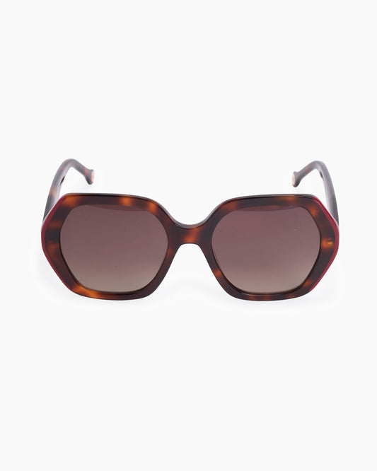 Hexagonal Sunglasses With Contrast Edge