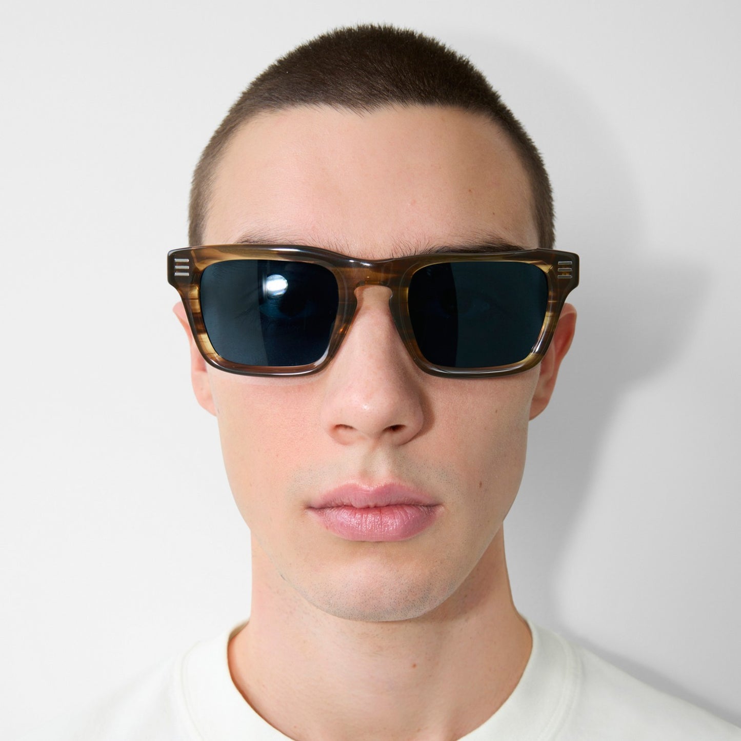 Square striped sunglasses