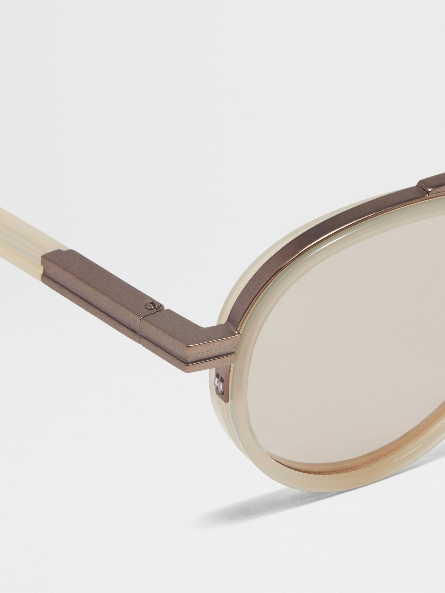 BEIGE ORIZZONTE II ACETATE AND METAL SUNGLASSES