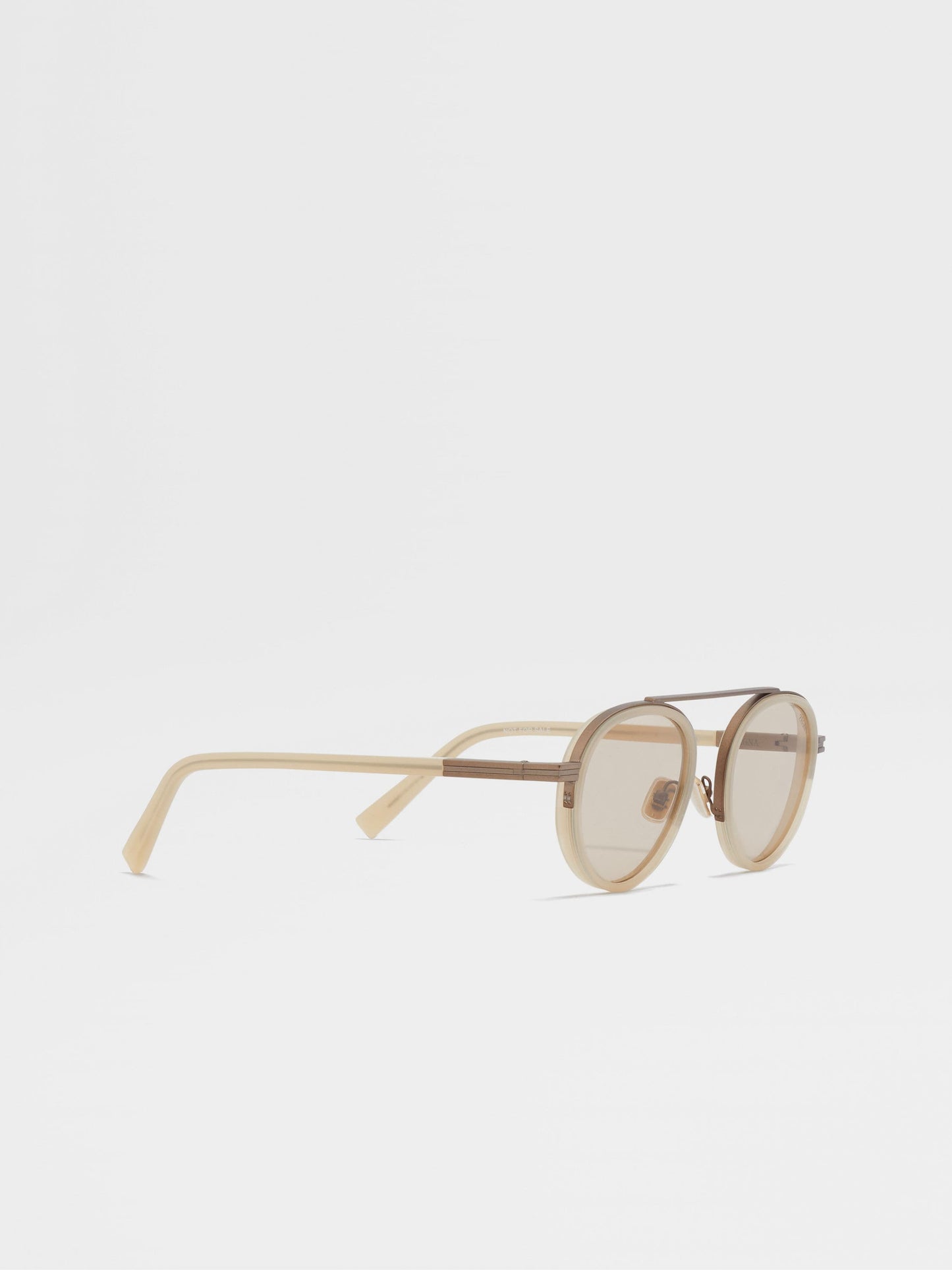 BEIGE ORIZZONTE II ACETATE AND METAL SUNGLASSES