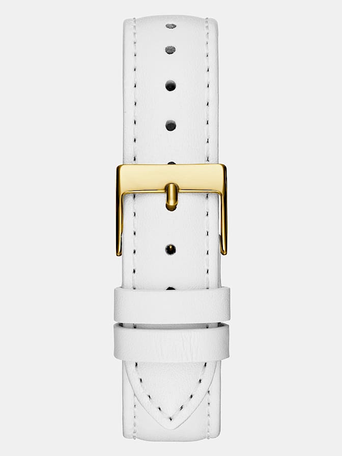 Genuine leather analogue watch