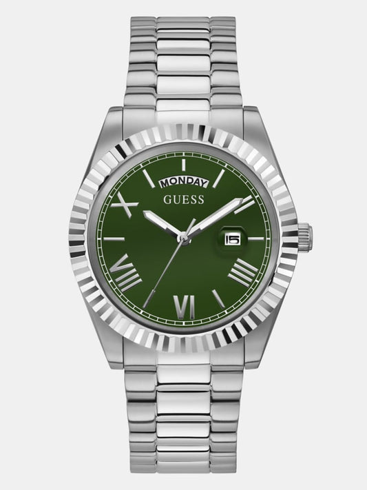 Steel watch with date function