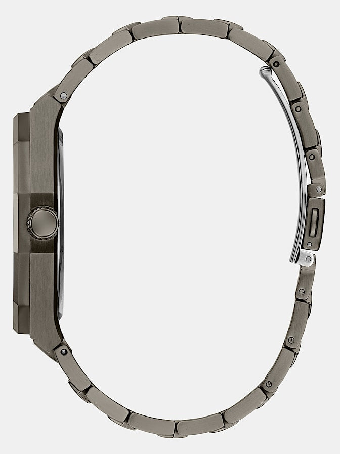 Steel analogue watch