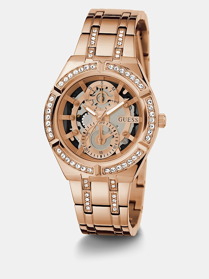 Multi-function watch with crystal detail